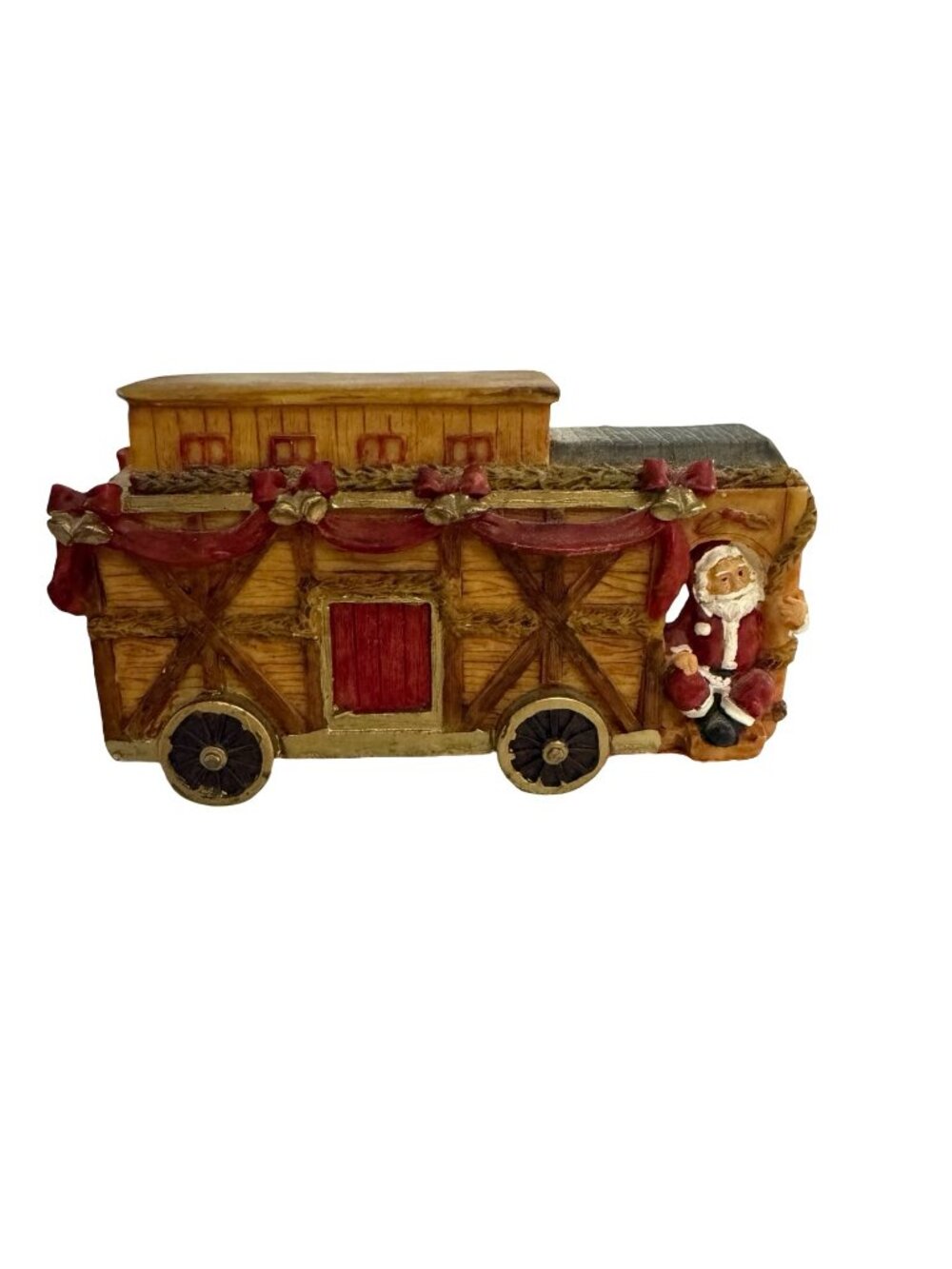 Vintage 1995 Christmas Santa Holiday Barn Wagon Figurine Collectibles and Me Res